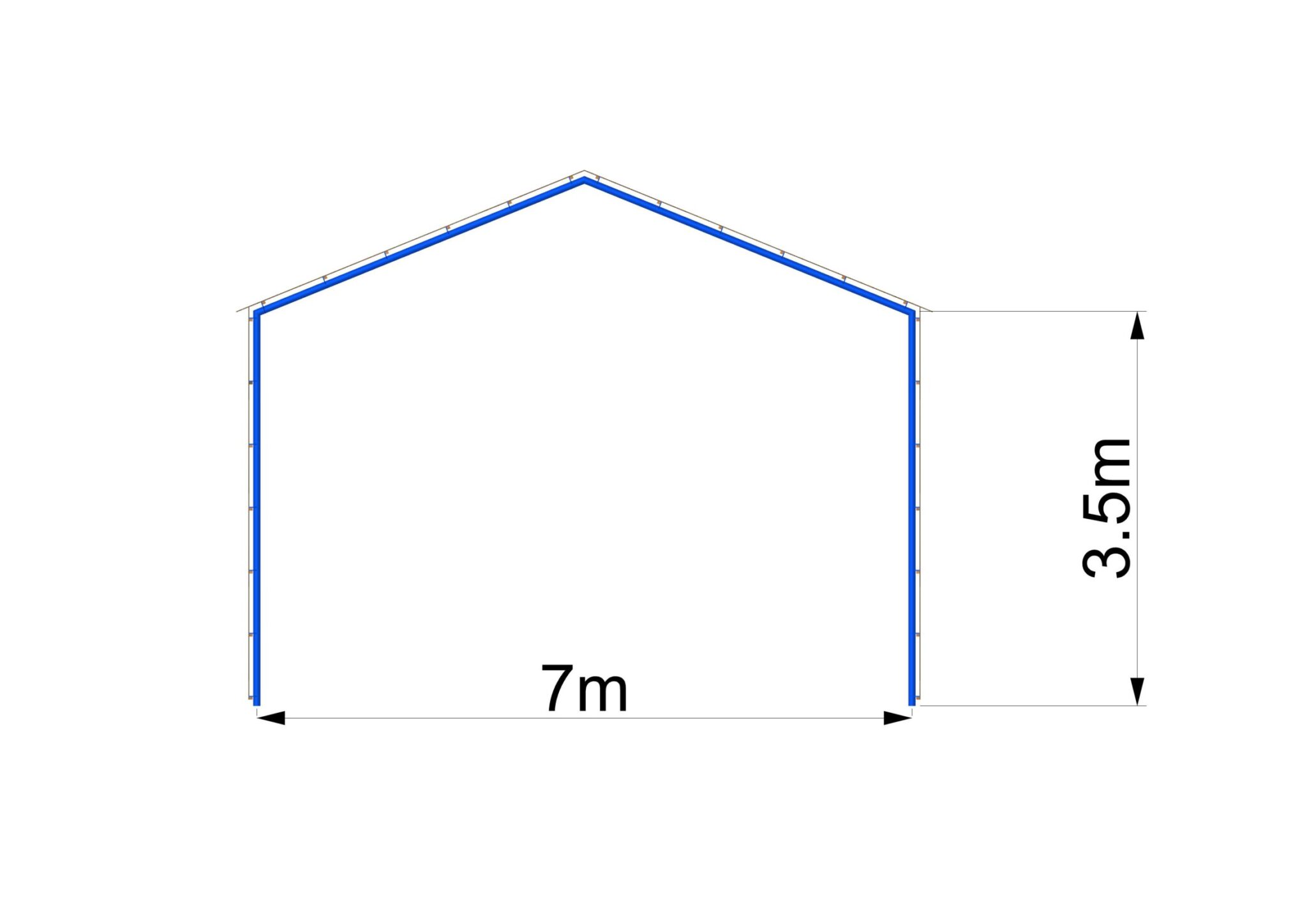 Hala dwuspadowa 6 i 7 m 2 hala dwuspadowa rzut konstrukcji